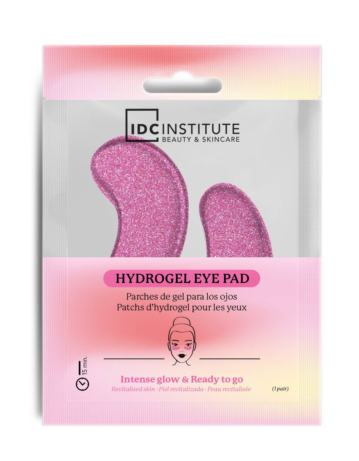 Coussinets hydratants pour les yeux avec paillettes, rose - IDC Institute
