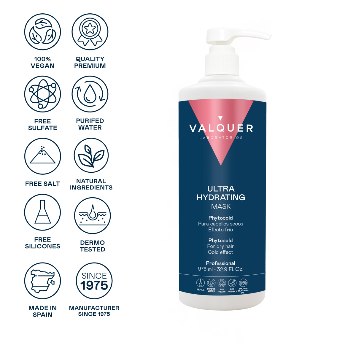 Masque ultra hydratant 0 % pour cheveux secs 975 ml