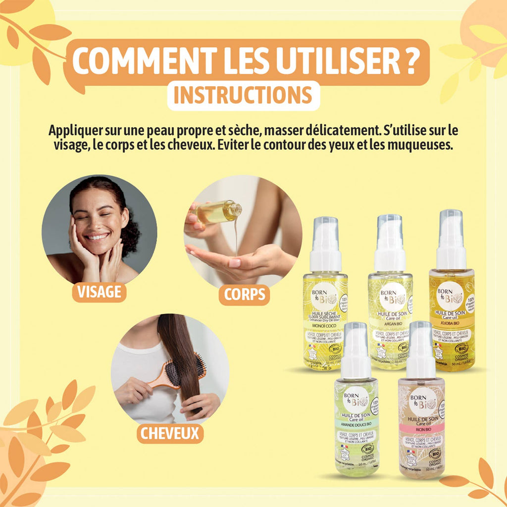 Huile de soin Argan Bio Cosmos Organic  - Born to Bio 50mL