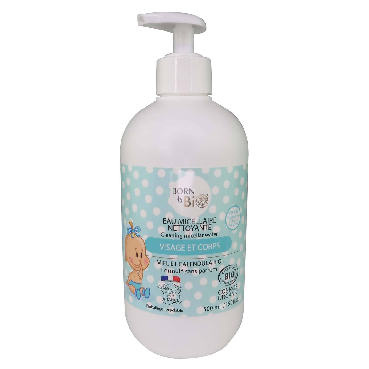 EAU MICELLAIRE NETTOYANTE -  500 ML - VISAGE ET CORPS