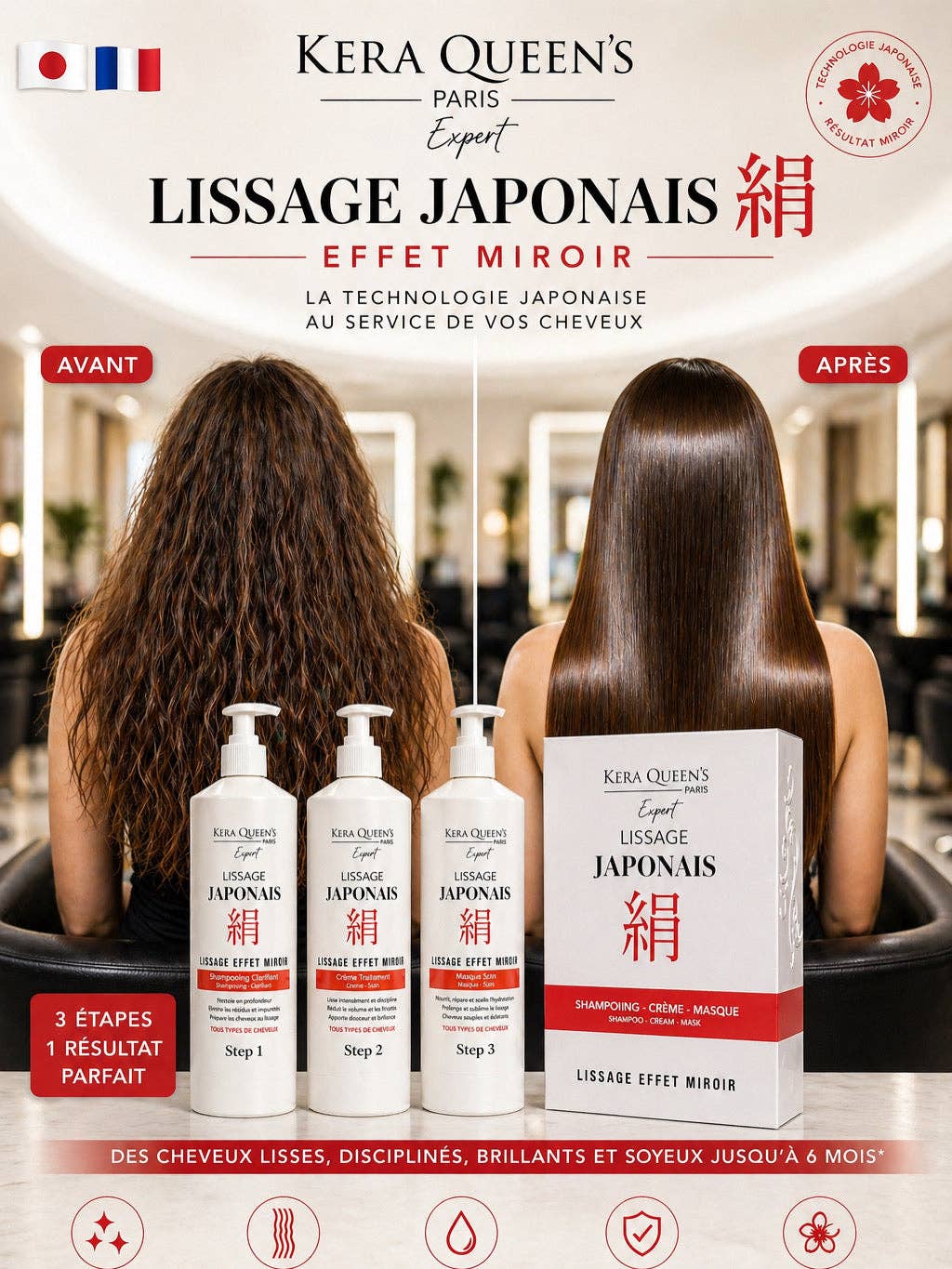 Lissage Japonais effet miroir  3x150ml