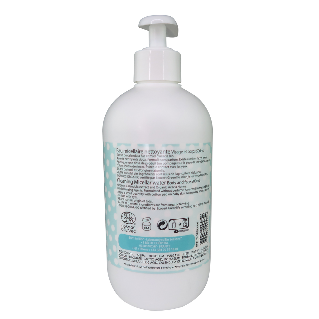 EAU MICELLAIRE NETTOYANTE -  500 ML - VISAGE ET CORPS