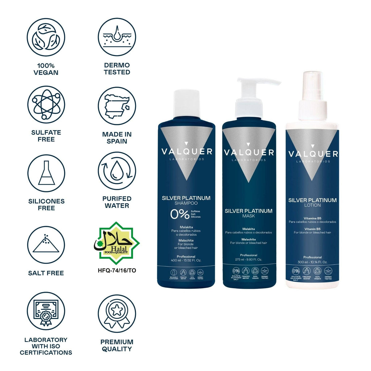 Pack Argent - Shampooing, Masque et Lotion - 1000 ml