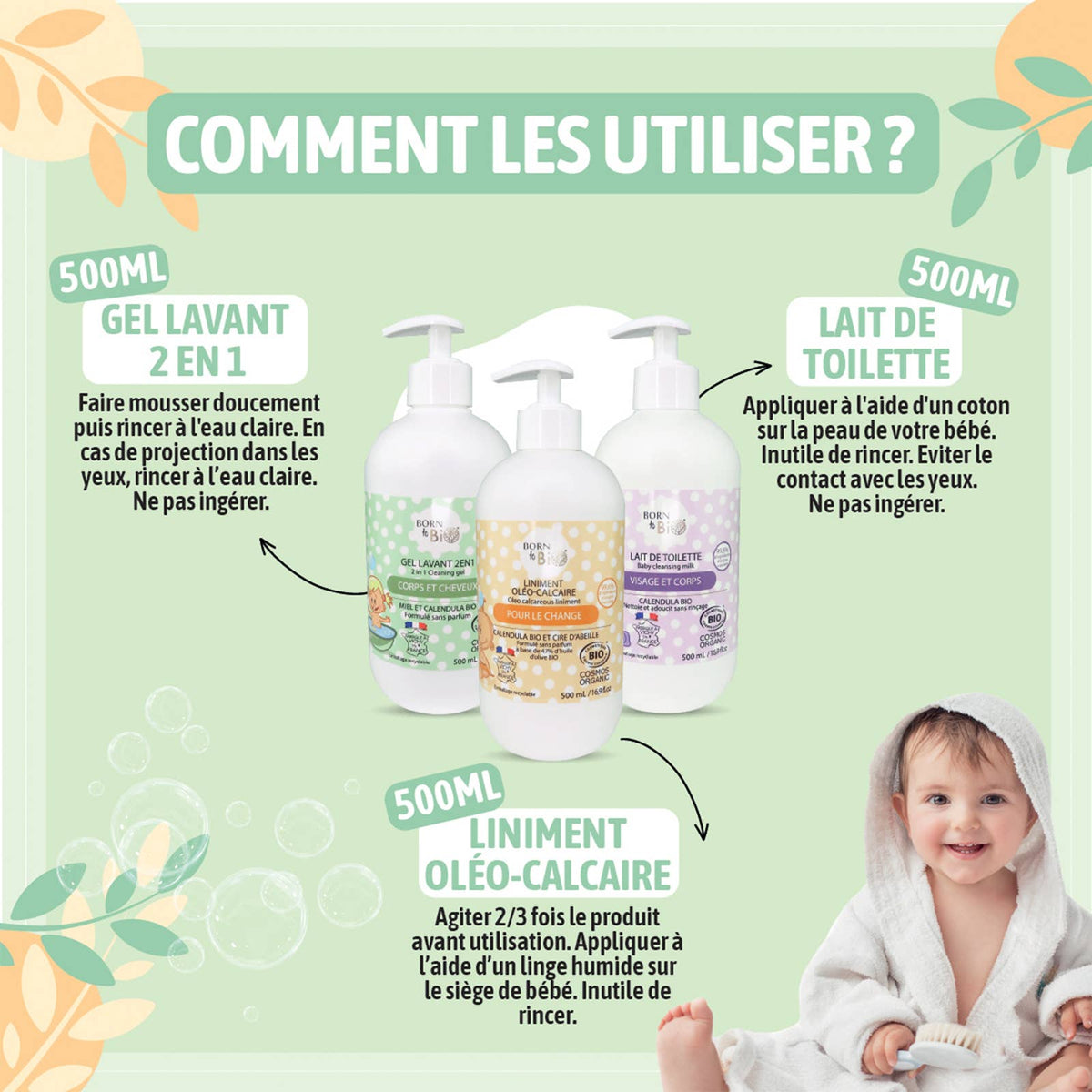 LINIMENT OLEO-CALCAIRE -  500 ML - POUR LE CHANGE