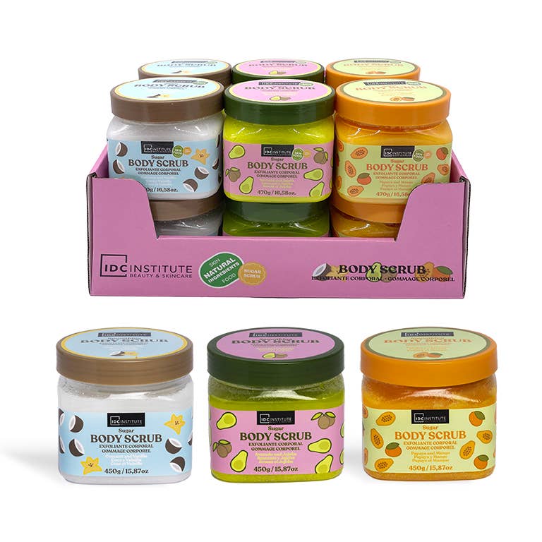 Gommage corporel sucré IDC Institute assortiment 12 unités - 470 g