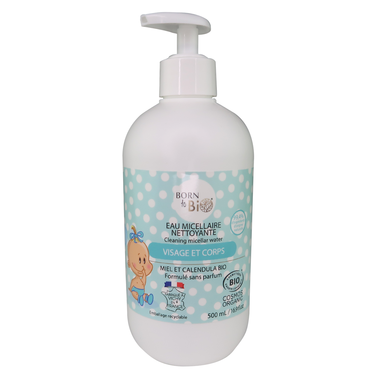 EAU MICELLAIRE NETTOYANTE -  500 ML - VISAGE ET CORPS