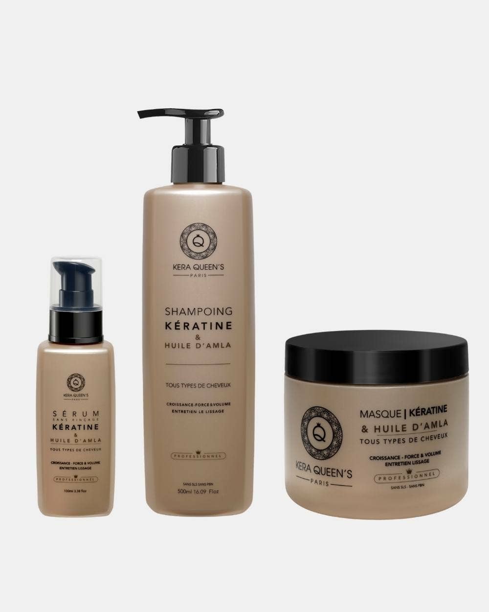 Trio de soins pour cheveux Kératine & Amla