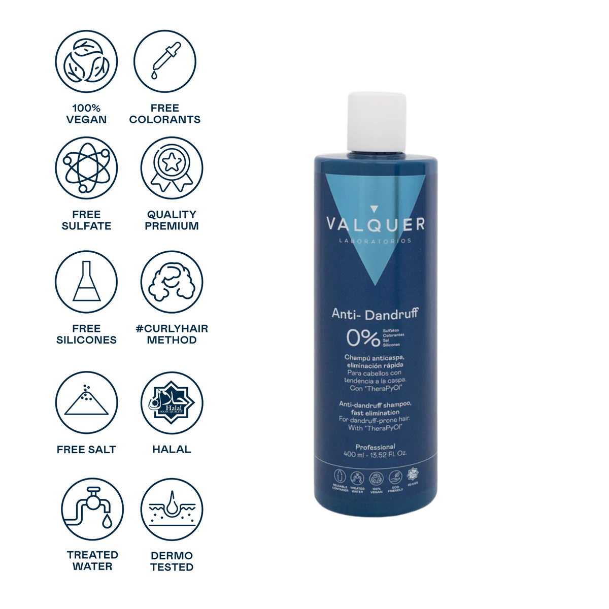 Shampooing antipelliculaire sans sulfates ni sel - 400 ml