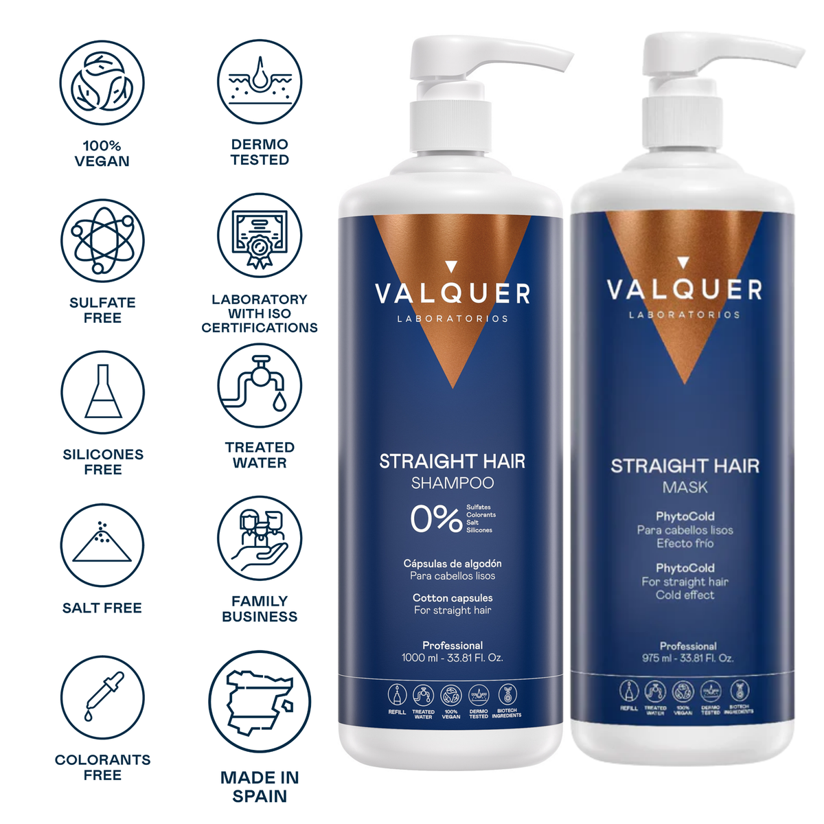 Pack Cheveux Lisses Shampooing + Masque Glacial 1000+975ml