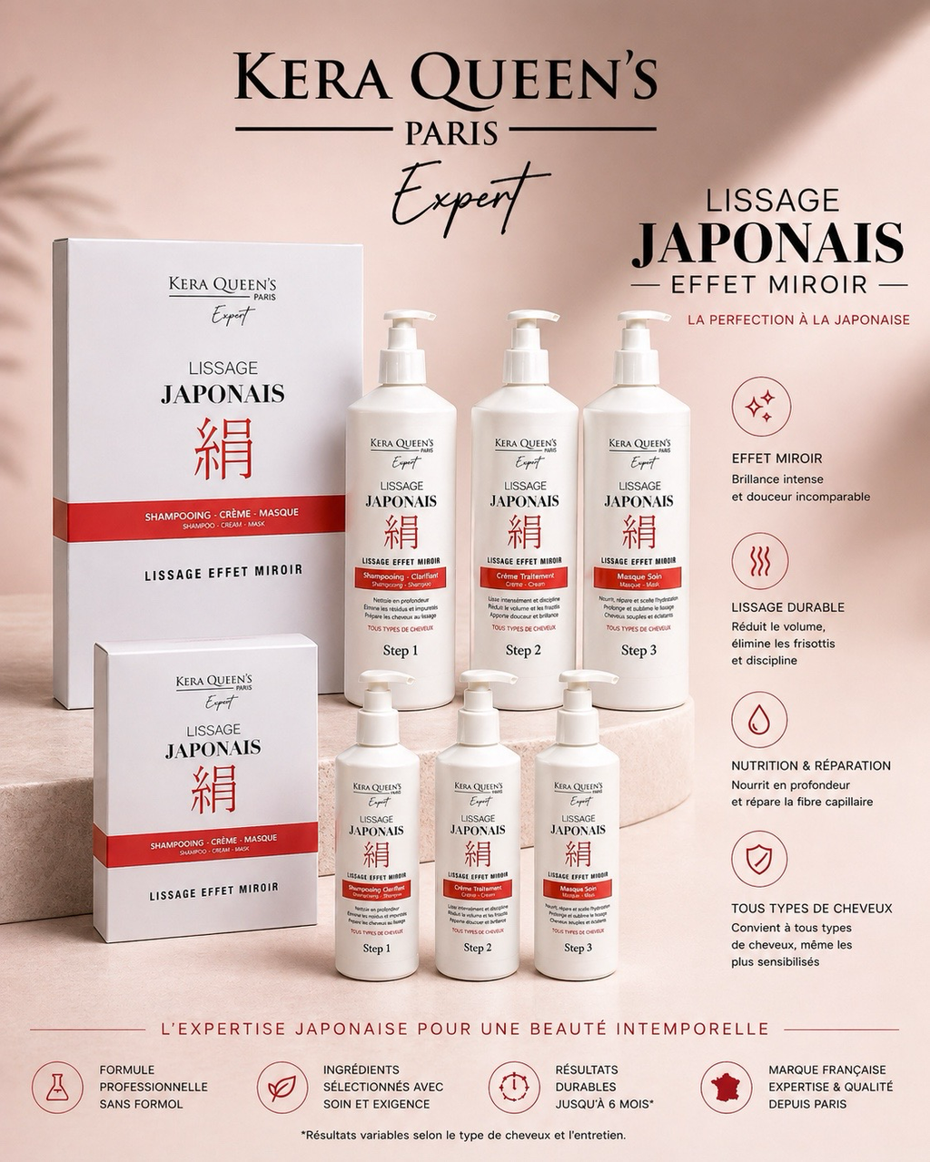 Lissage Japonais effet miroir  3x150ml
